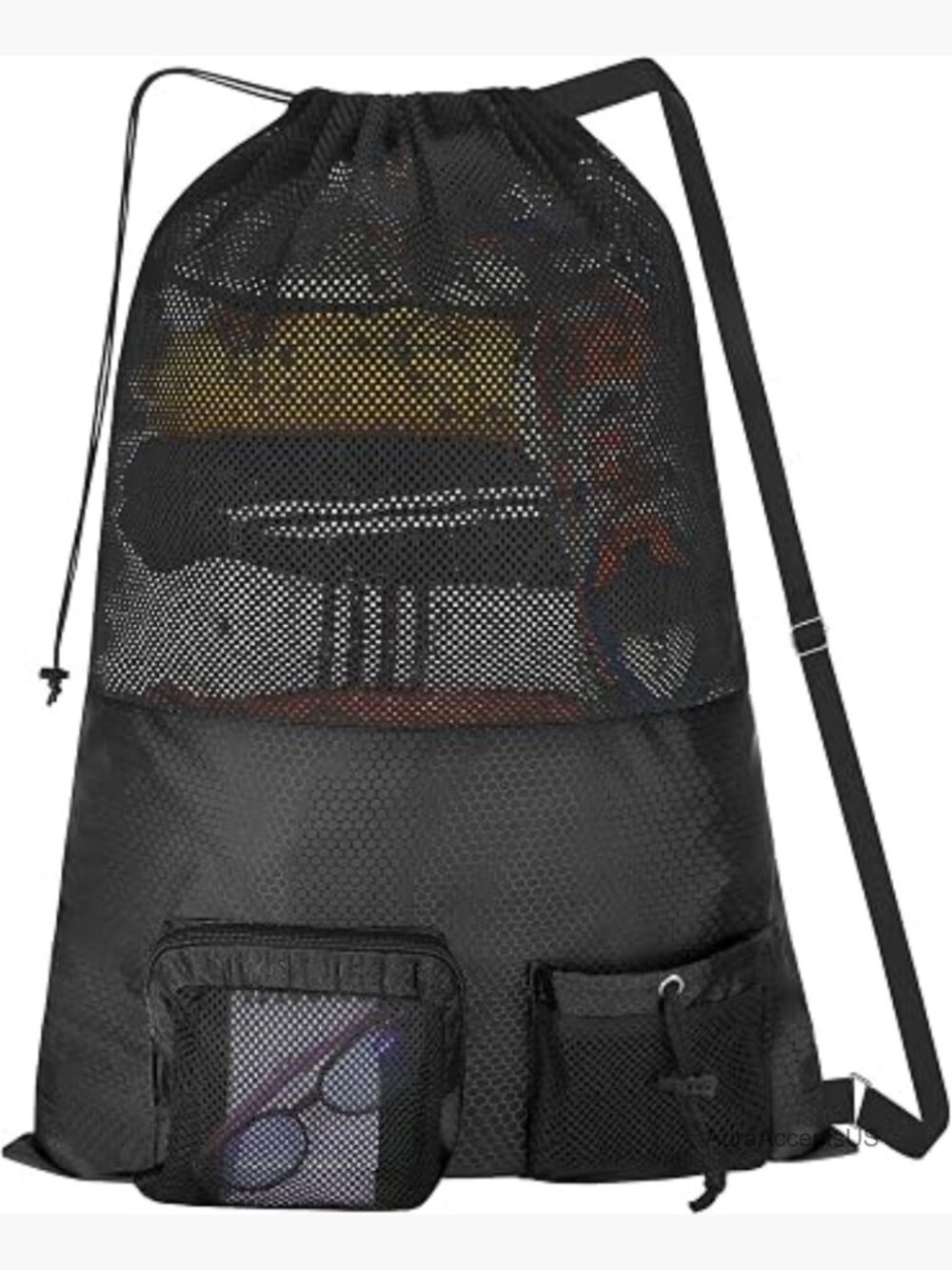 Large Mesh Drawstring Gym Bag Backpack for Swim Beach Travel